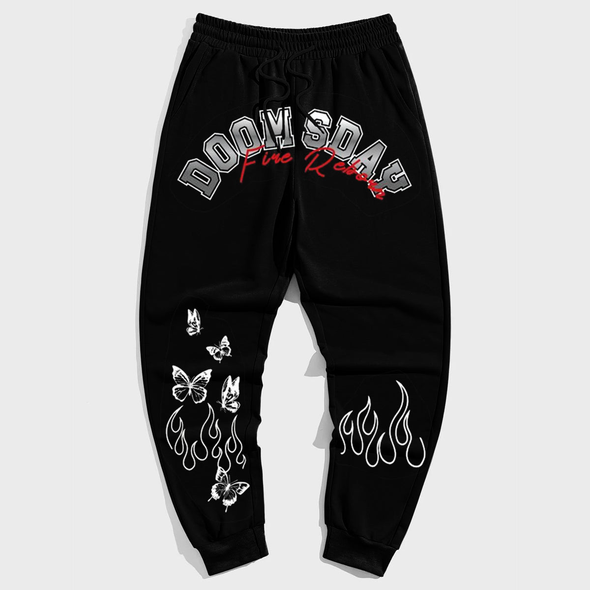 Big & Tall Men's Street Style DOOM SDAY Graphic Printed Casual Retro Trousers