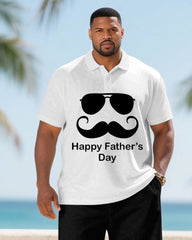 Men's Plus Size Gift For Father Short Sleeve POLO Shirt Shorts Suit