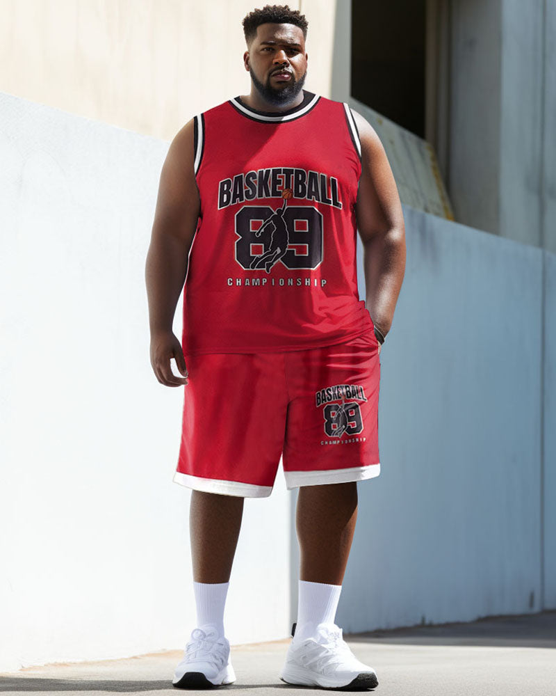 Men's Plus Size Basketball 88 Vest Sports Two-piece