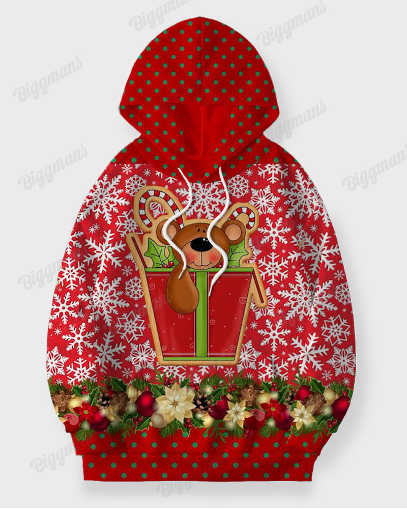 Big & Tall Guy's Christmas Snow Bear Hoodie and Sweatpants Set