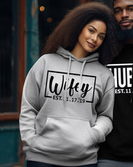 Couple's Big & Tall Simple Casual Retro Wiley Hubby Long-Sleeved Sweatshirt