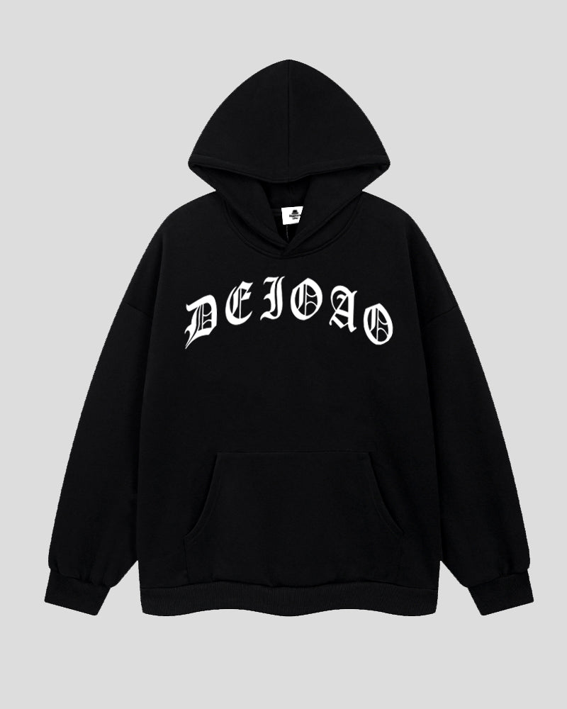 Printed Angel Front And Back Oversize Cotton Hoodie