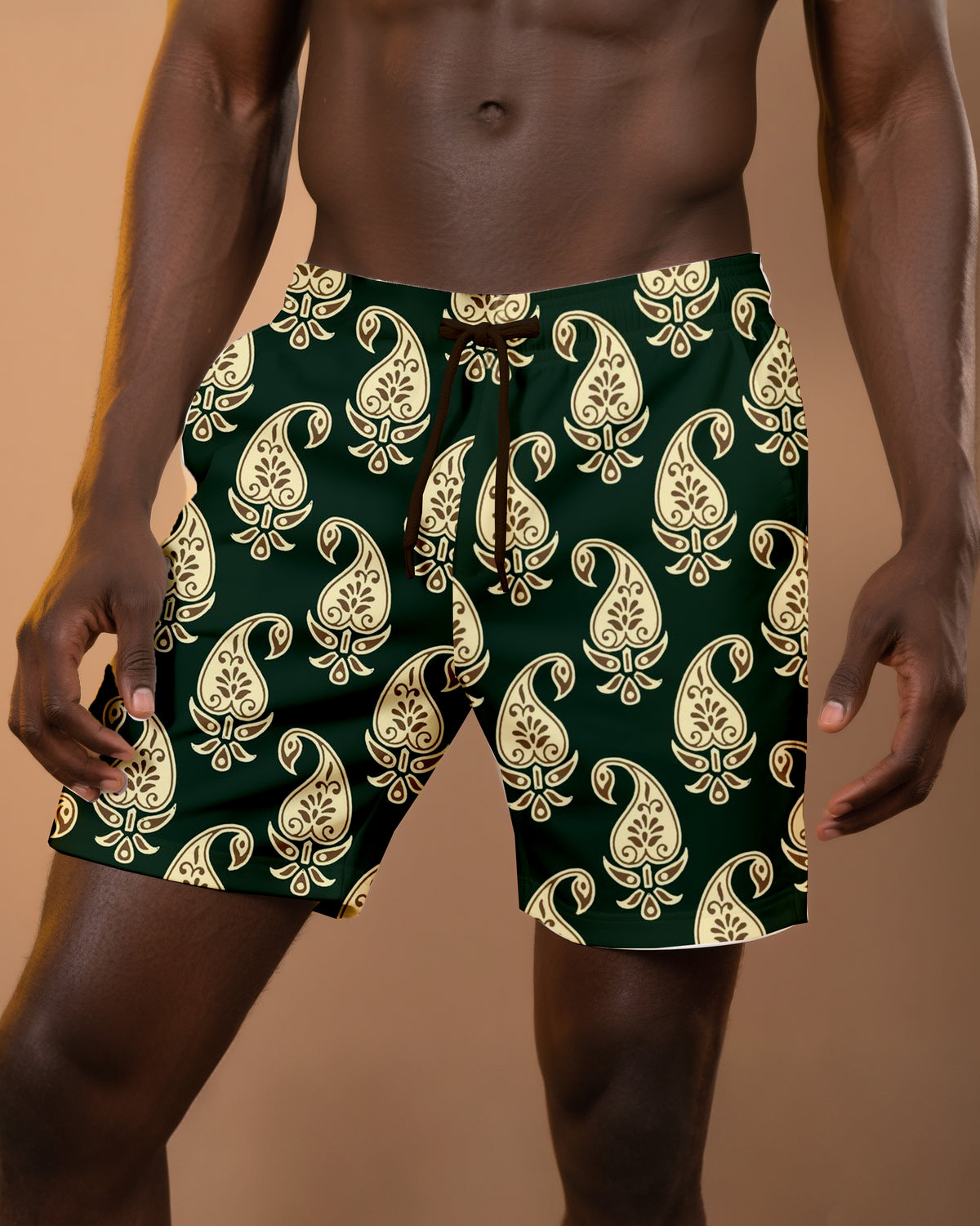 Big & Tall Men's Daily Leisure Hawaii. Paisley Floral Print Casual Shorts