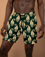 Big & Tall Men's Daily Leisure Hawaii. Paisley Floral Print Casual Shorts