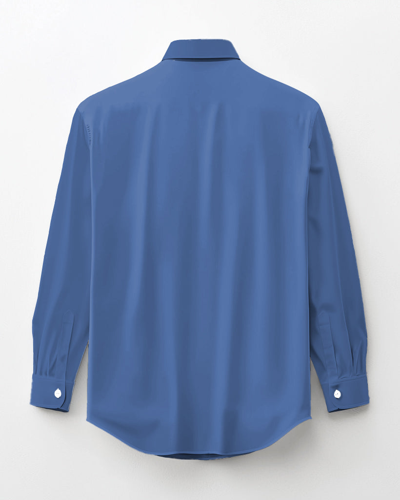 Solid Color Big Guys Long Sleeve Lapel Shirt and Pants Set