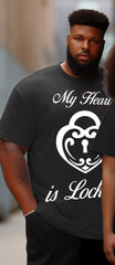 Couple Plus Size My Heart Locks the Key Round Neck Short Sleeve T-Shirt