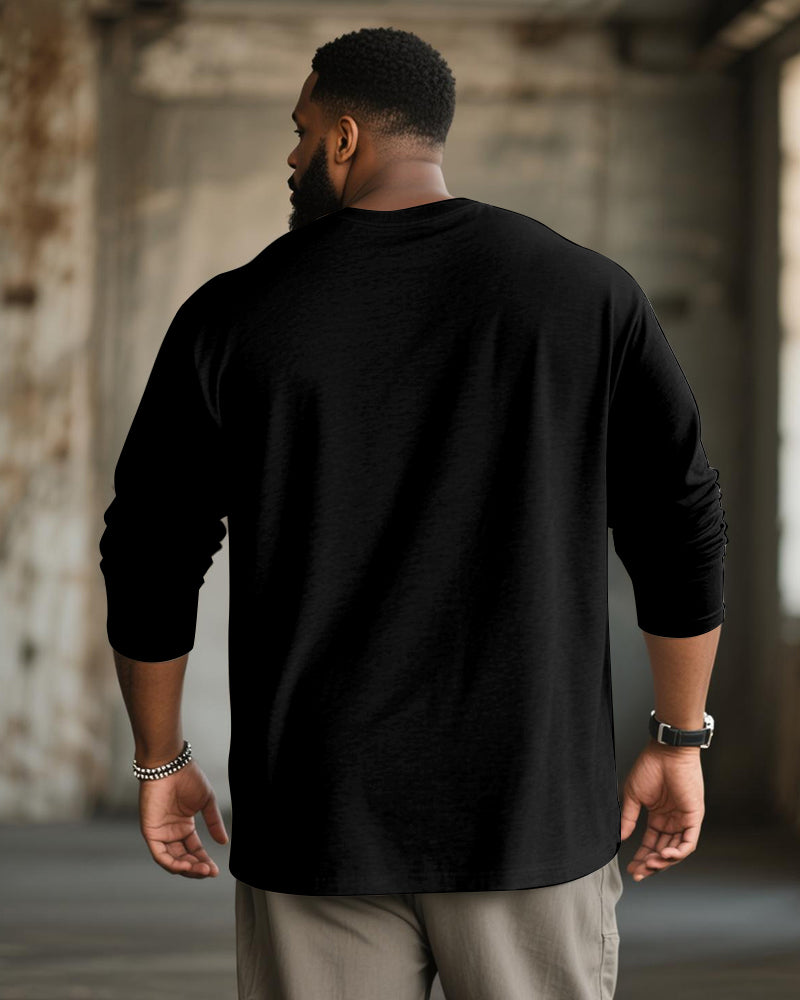Big & Tall Men's Phantom Lion Print Long Sleeve Tee