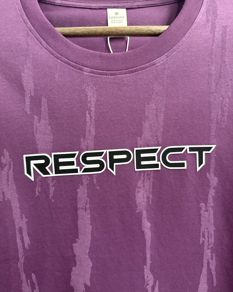4XL-8XL Big & Tall Men's Daily Leisure Vertical Respect Letter Cotton Crewneck Short-sleeved T-shirt