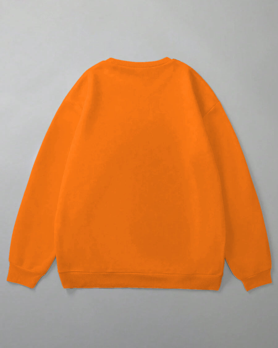Men's Casual Orange Basketball Bear Letter Print Plus Size Sweatshirt Suit