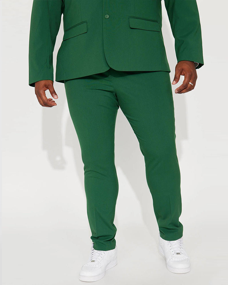 Big & Tall Men's Daily Business Solid Color Trousers