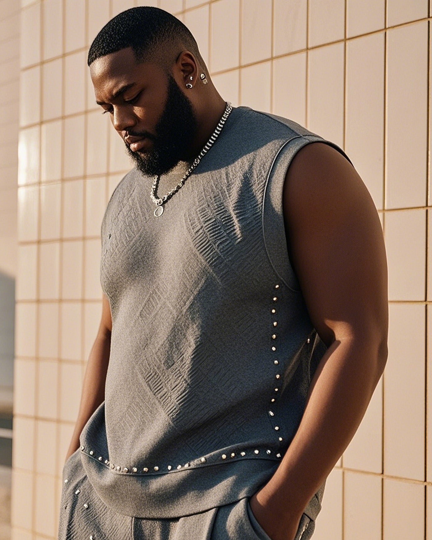 Men's Plus Size Daily Leisure Creative Point. Small Design Vest