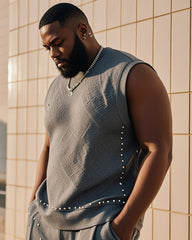 Men's Plus Size Daily Leisure Creative Point. Small Design Vest