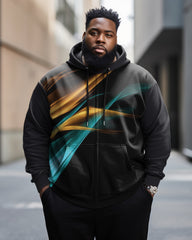 Men's Big & Tall Abstract Aurora Stripe Graphic Zip Hoodie