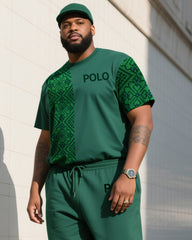 Big Boy's Daily Casual Simple Printed Striped Short Sleeve Trousers Suit