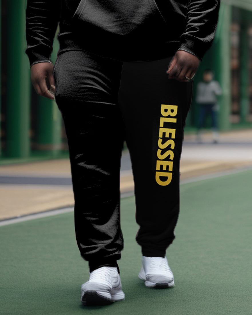 Men's Plus Blessed Stacked Hoodie Set