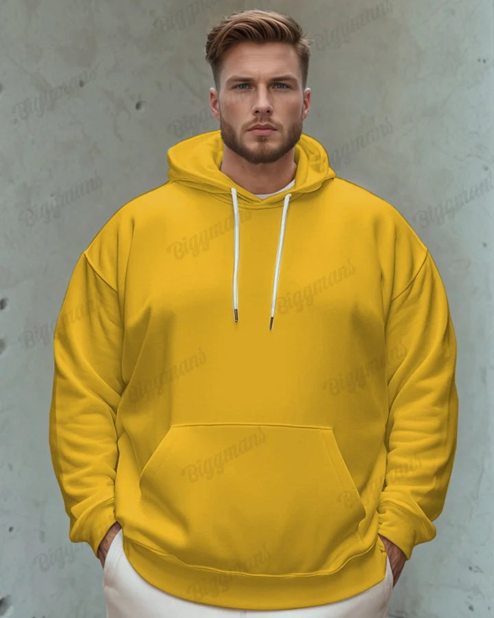Men's Classic Casual Plus Size Solid Color Hoodie