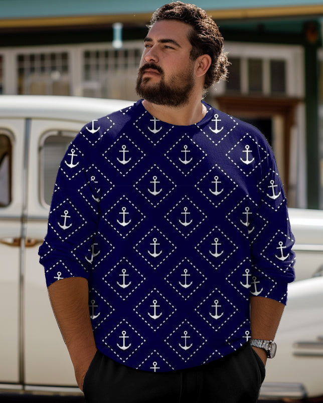 Geometric Barb Print Long-Sleeve Tee