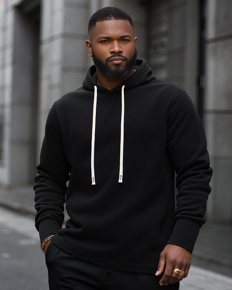 S-2XL Autumn And Winter Hooded Men's Casual Coral Fleece Sweatshirt Coat
