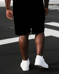 Men's Big & Tall I DON'T RUN Simple Letter Back Print Casual Short-Sleeve T-shirt Punk Style Set