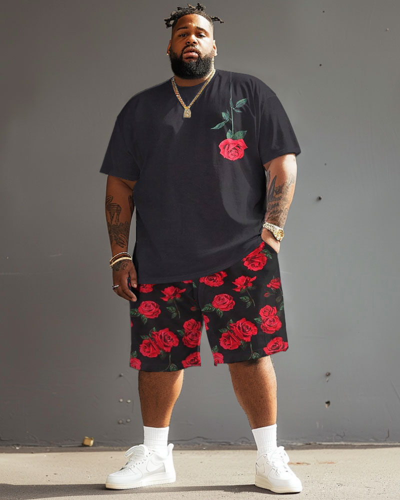 Street Vitality Rose Print Big and Tall Men's Set|Biggmans