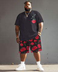 Street Vitality Rose Print Big and Tall Men's Set|Biggmans