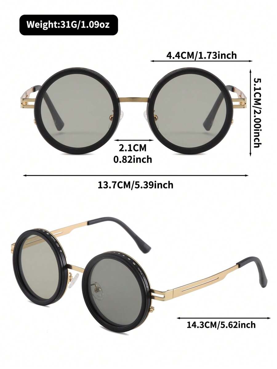 ND 9 - Level Adjustable Dimming Sunglasses, Infinite Rotation Filter, Retro Personalized Polarized Sunglasses, Steampunk Style