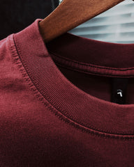 M-XL Street Fashion Wine Red Dressed Rough Letter Printed Round Neck Short Sleeve T-Shirt