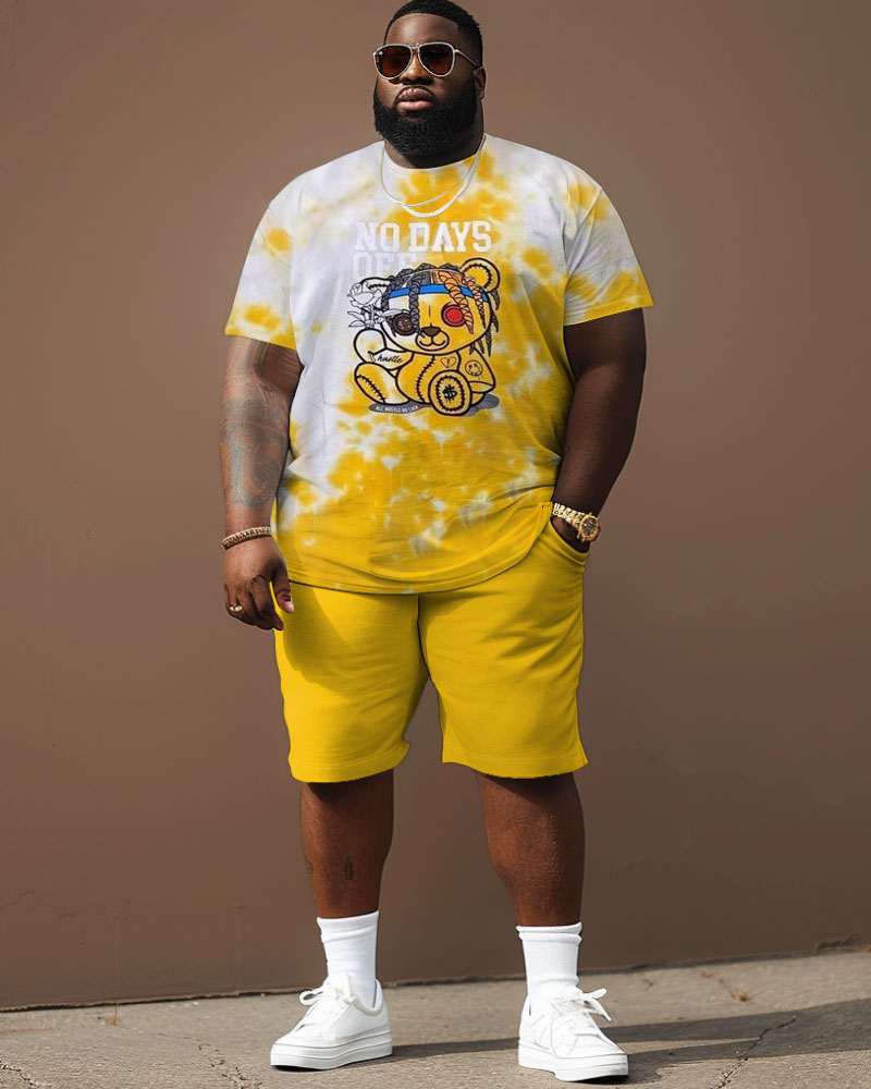 Street Casual Pad Dye Bear Print Large Men's Suit