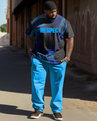 Respect Font Simple Print Large Men's Suit