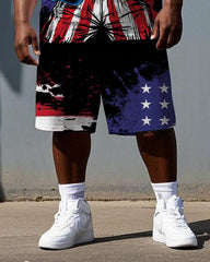 Big & Tall Men's American Boxing Gorillas Summer Cool Short Sleeve T-shirt and Short Set