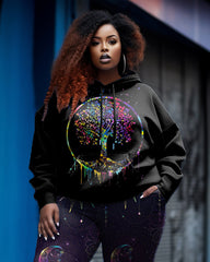 Women's Big & Tall Fluorescent Trees Moon Hoodie Set