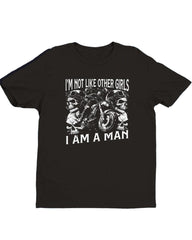 Plus Size Men. Satire Fun I Am Different From Other Girls, I Am A Man Pattern-T-shirt