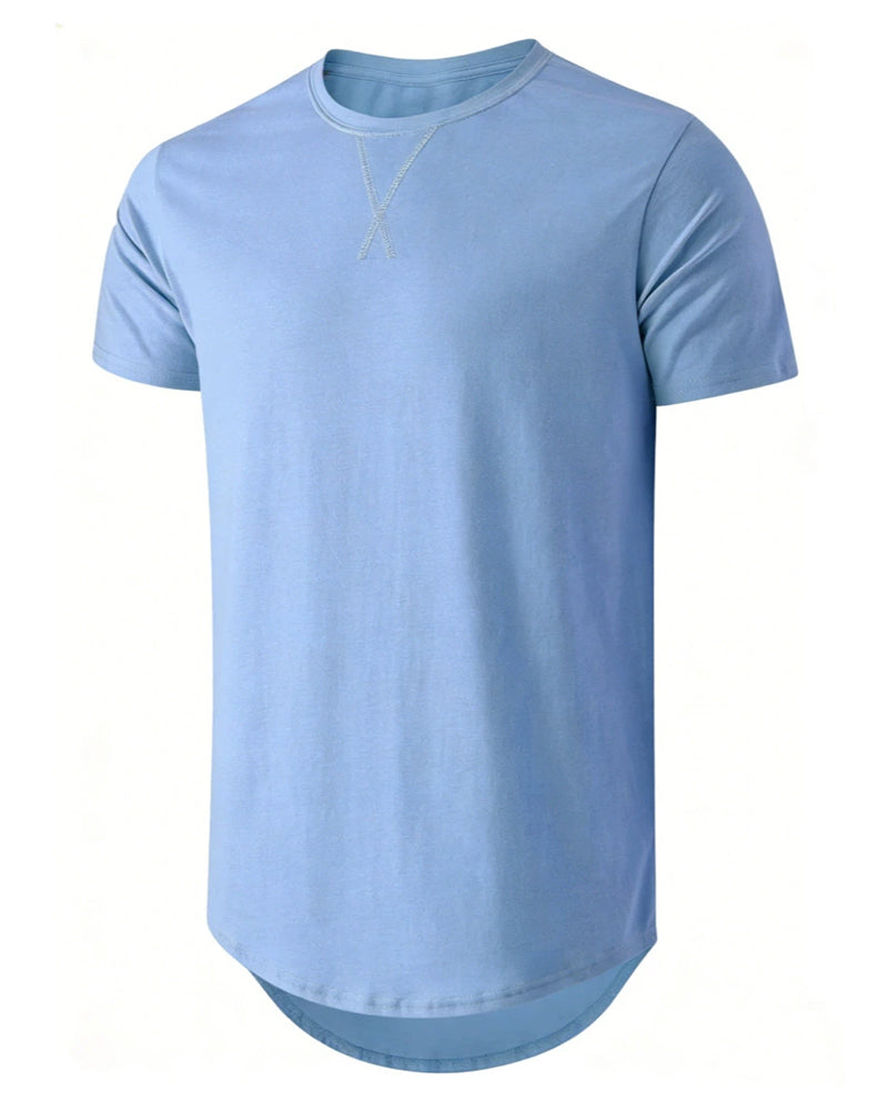 S-4XL Men's Three-Piece Hip-Hop Style Long Pullover T-Shirt