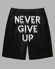 Big Men's Simple Daily Casual NEVER GIVE UP Letter printed shorts