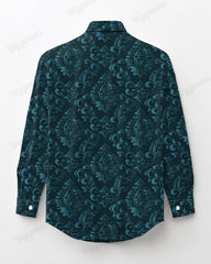Men's Plus Size Retro Floral Print Long Sleeve Shirt Pants 2-Piece Set