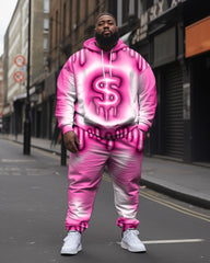 Men's Big & Tall 2 Piece Sweatsuit US$ Graphic Hoodie and Pants Set