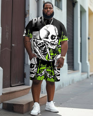 Poster Skull Print Large Men's Plus-Size Set