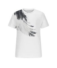Men's Plus Size Daily Casual Abstract Feather Print Henry Collar Button Short Sleeve T-Shirt