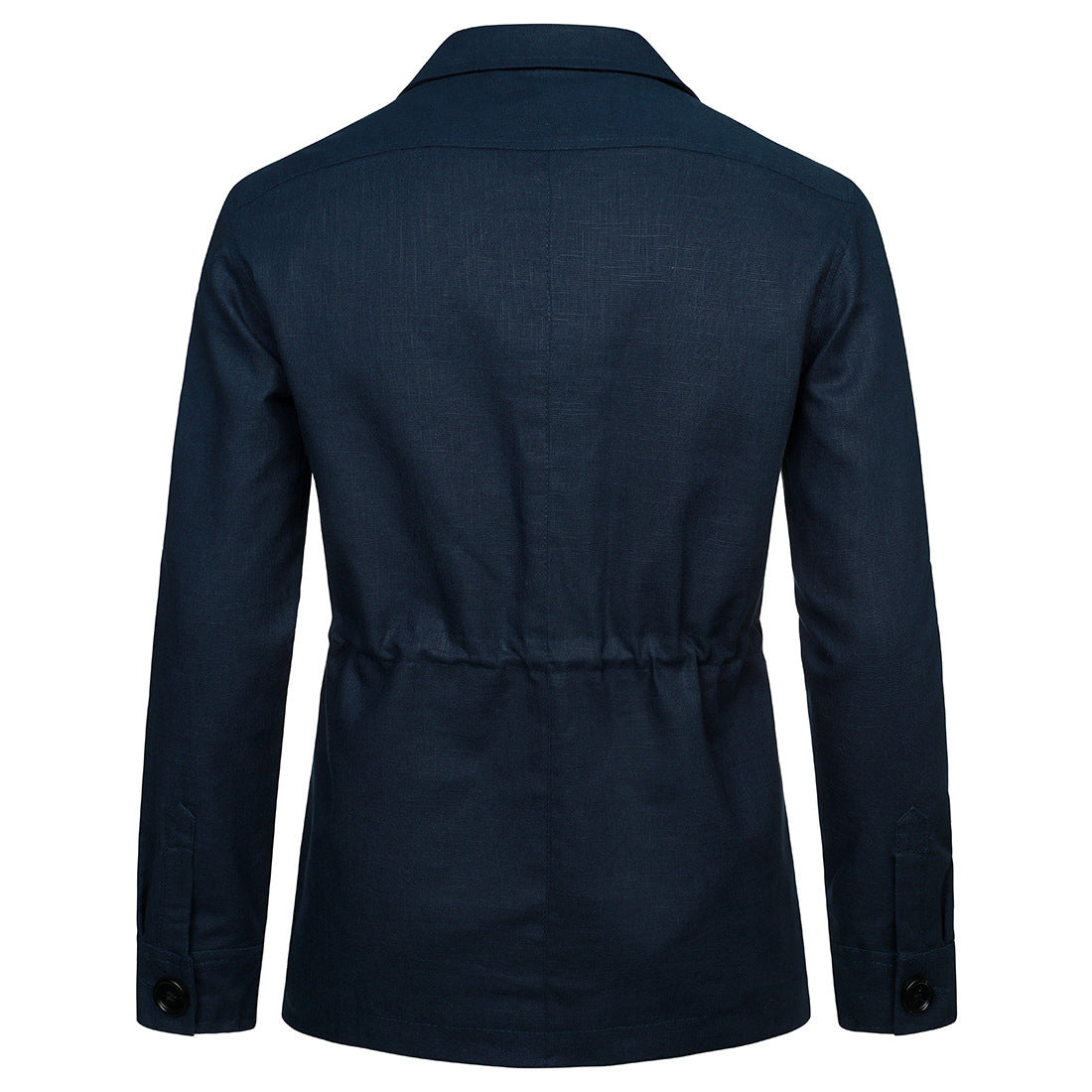 M-5XL Men's Casual Linen Jacket With Laps And Multi-Pockets