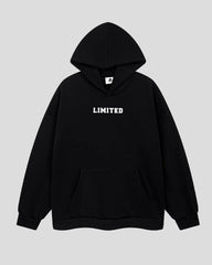 Jacquard Alphabet Print Oversize Cotton Hoodie Front And Back