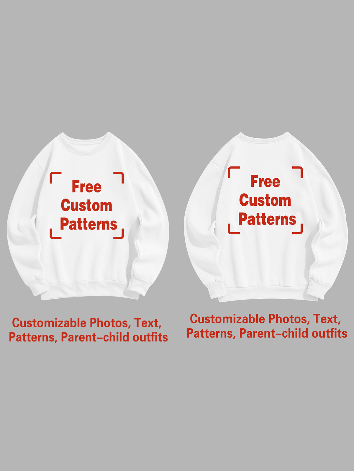 Custom Plus Size Sweatshirt (You Can Upload Pictures, Text, Logo, Etc. To Customize Your Interesting Sweatshirt)