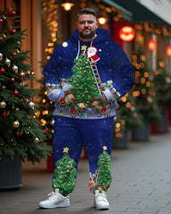 Men's Big & Tall Christmas Tree Santa Elk Hoodie Set of Two