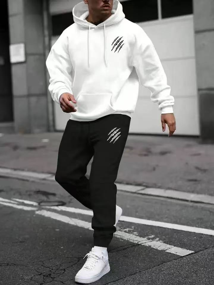 Men's sports pants and hoodie 2-piece set,  unique Wolf claw set