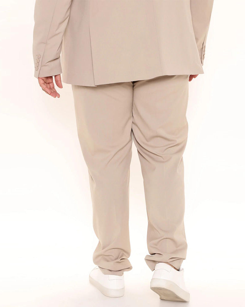 Big & Tall Men's Daily Business Solid Color Trousers