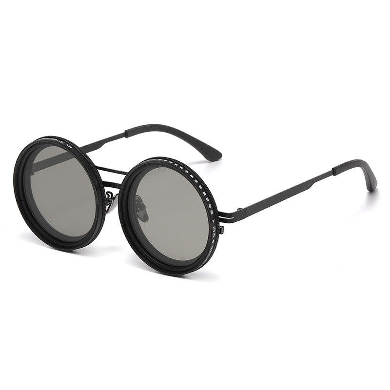 ND 9 - Level Adjustable Dimming Sunglasses, Infinite Rotation Filter, Retro Personalized Polarized Sunglasses, Steampunk Style