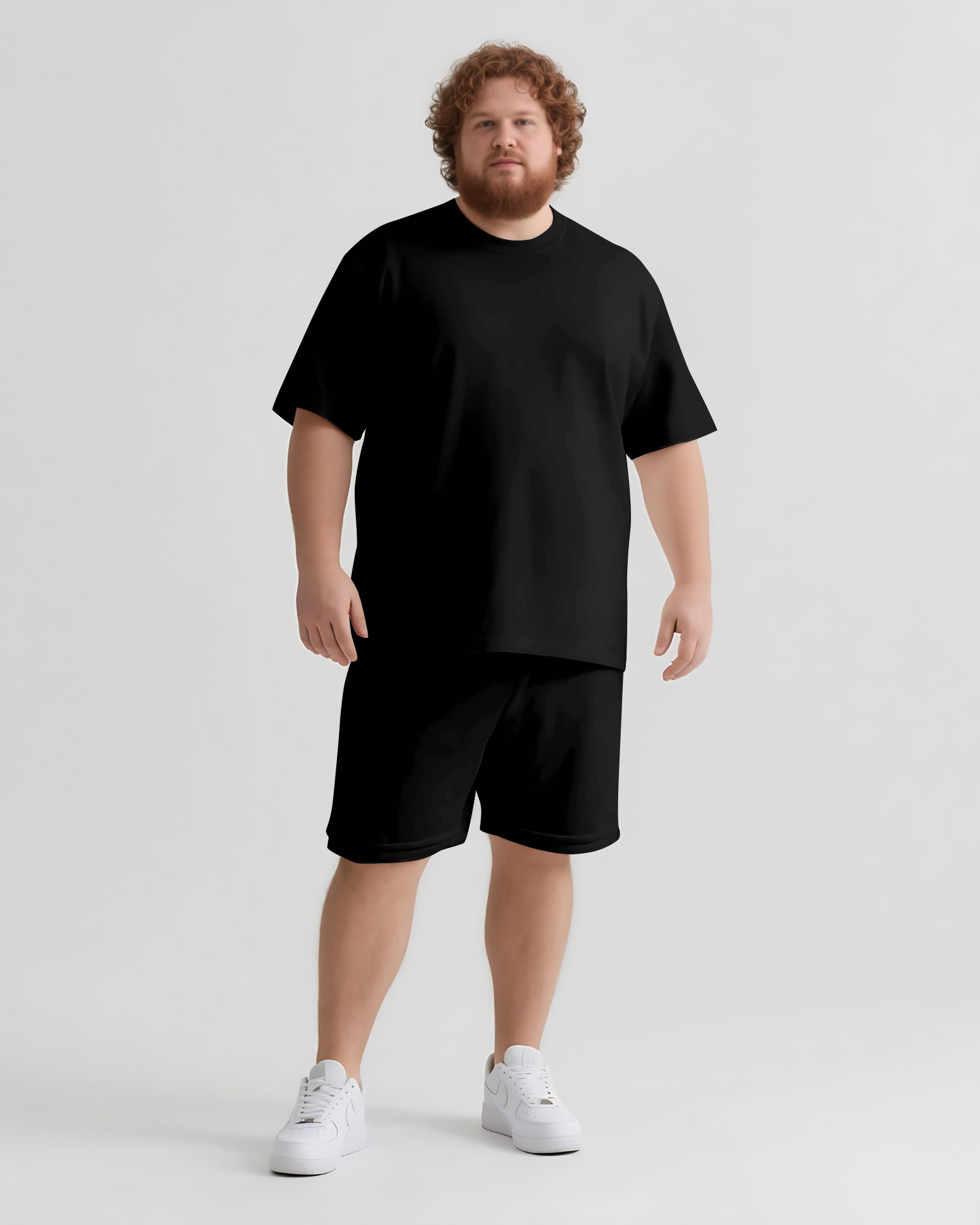 Legend Starts with Your Belief Men's Big and Tall Simple Back Lettering Short Sleeve T-shirt Shorts Set