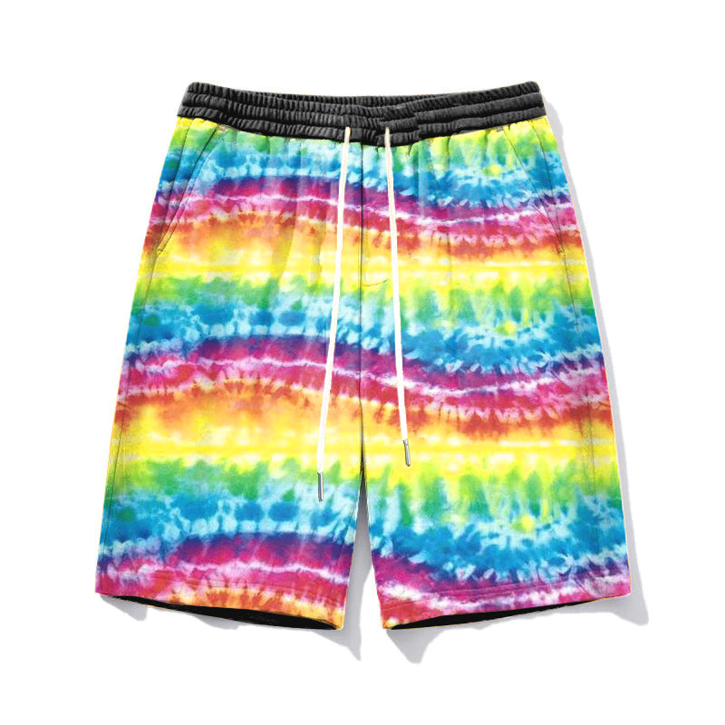 Men's Oversized Rainbow Tie Dye Statement Shorts