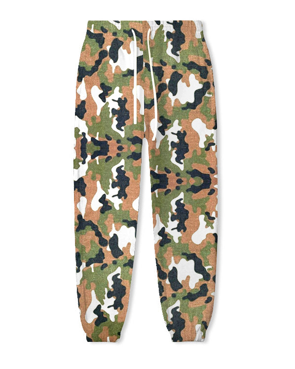Men's Plus Size Bear Camo Print Hoodie Suit