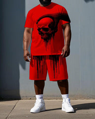 Real Ones Wear Bones Big & Tall Men's Bold Skull Print Short Sleeve T-shirt 2-Piece Summer Set