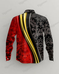 Men's Plus Size Casual Business Geometric Texture Lapel Long Sleeve Shirt
